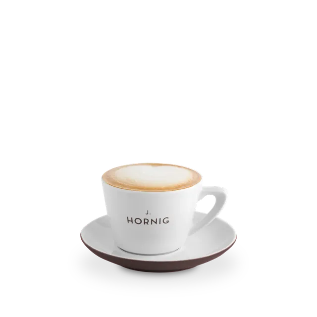j-hornig-milchkaffeetasse-untertasse-braun-porzellan image 1