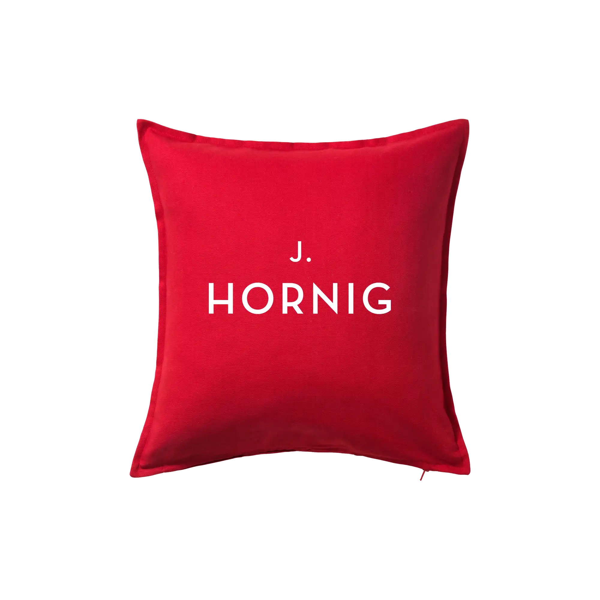 j-hornig-polster-50-x-50-cm-kissen-rot-mit-wei-em-logo image 1