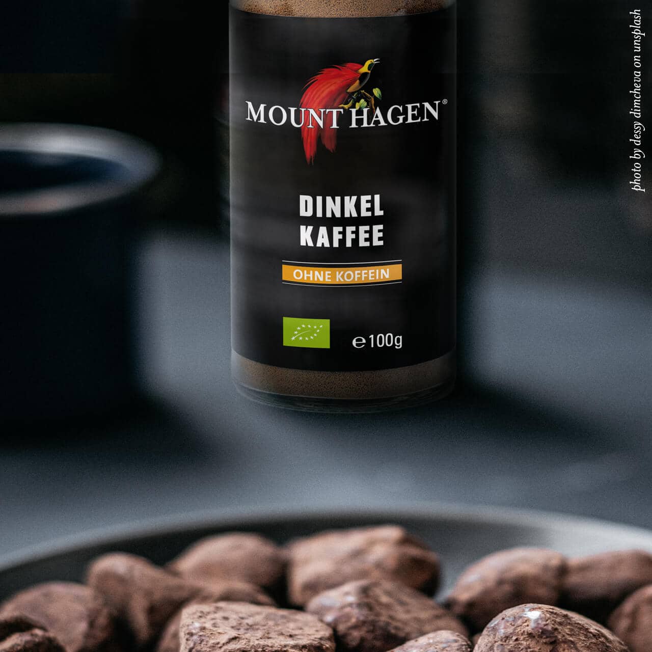 mount-hagen-bio-dinkelkaffee-koffeinfrei-l-slich-getreidekaffee-100g-glas image 1