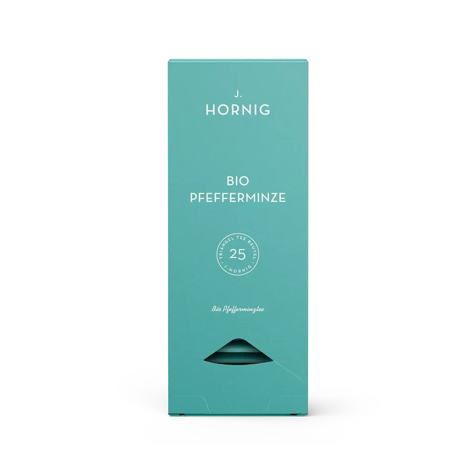 j-hornig-bio-pfefferminze-tee-25-bio-pyramidenbeutel image 1