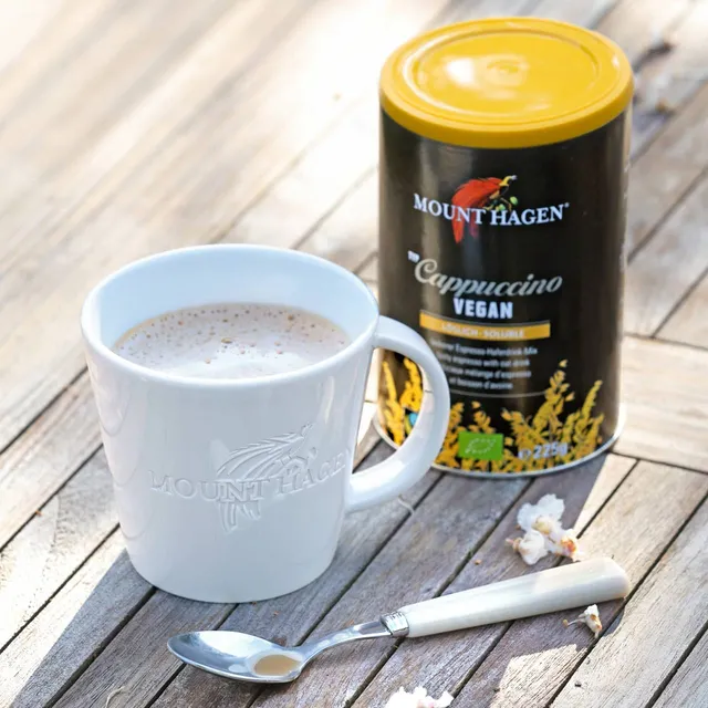 mount-hagen-hafer-cappuccino-vegan-instant-225g-dose-bio-fair image 1