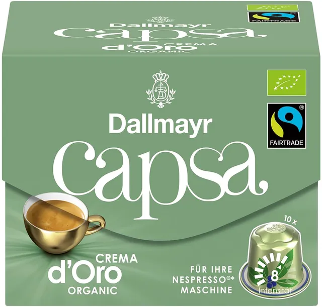 dallmayr-capsa-crema-d-oro-organic-bio-espresso-kapseln-nespresso-10-kapseln image 1